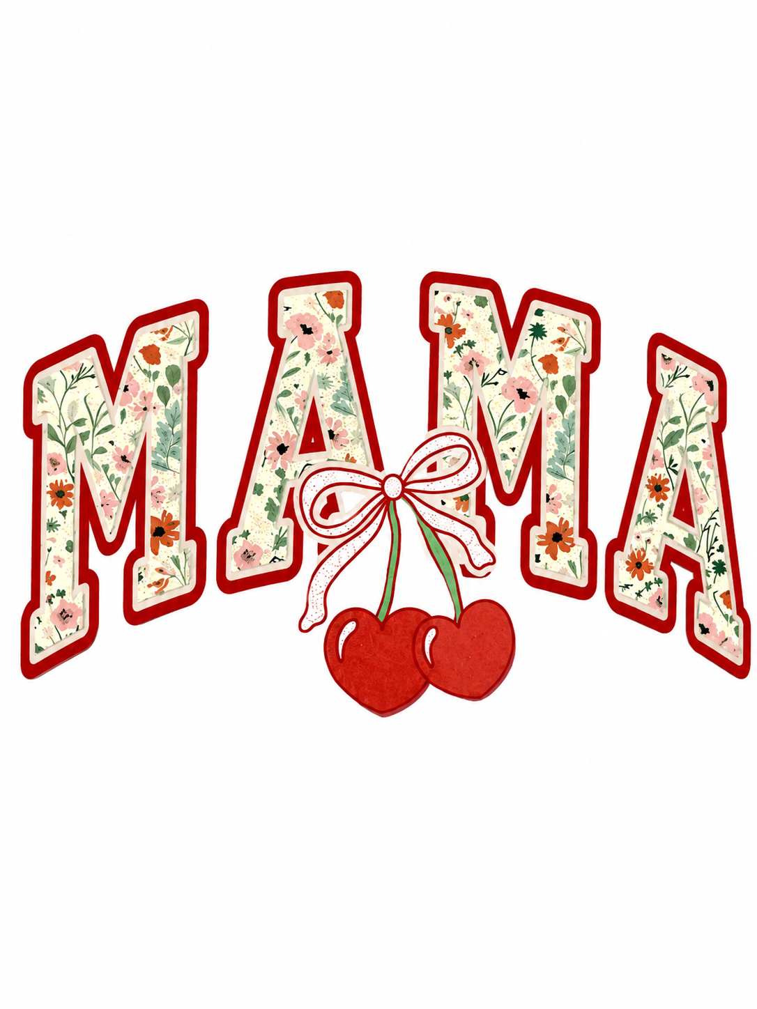 Mama Cherries Glitter Clear Film Screen Print Transfer CF-MM03