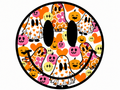 Ghost Smiley Glitter Clear Film Screen Print Transfer CF-HL12