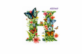 “H” Butterfly Garden Alphabet #AI060 - M
