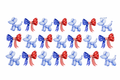 Twisted Balloon Dog Blue & Red Bows #BWS013