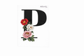 “P” Black Floral Alphabet #AI042