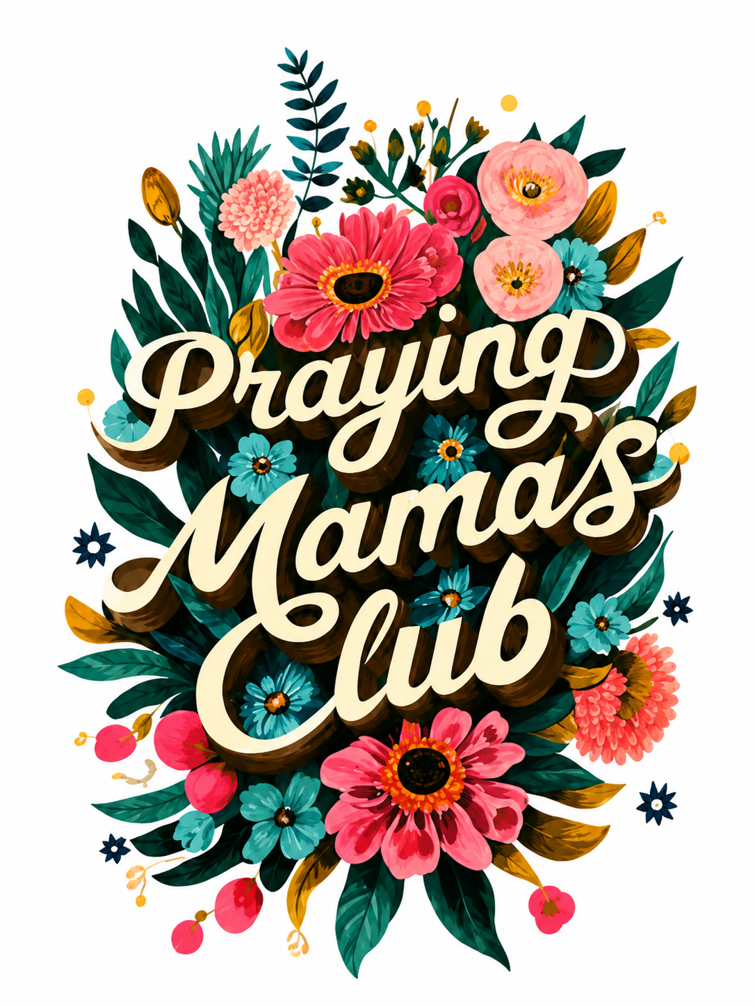 Praying Mamas Glitter Clear Film Screen Print Transfer CF-FAI02