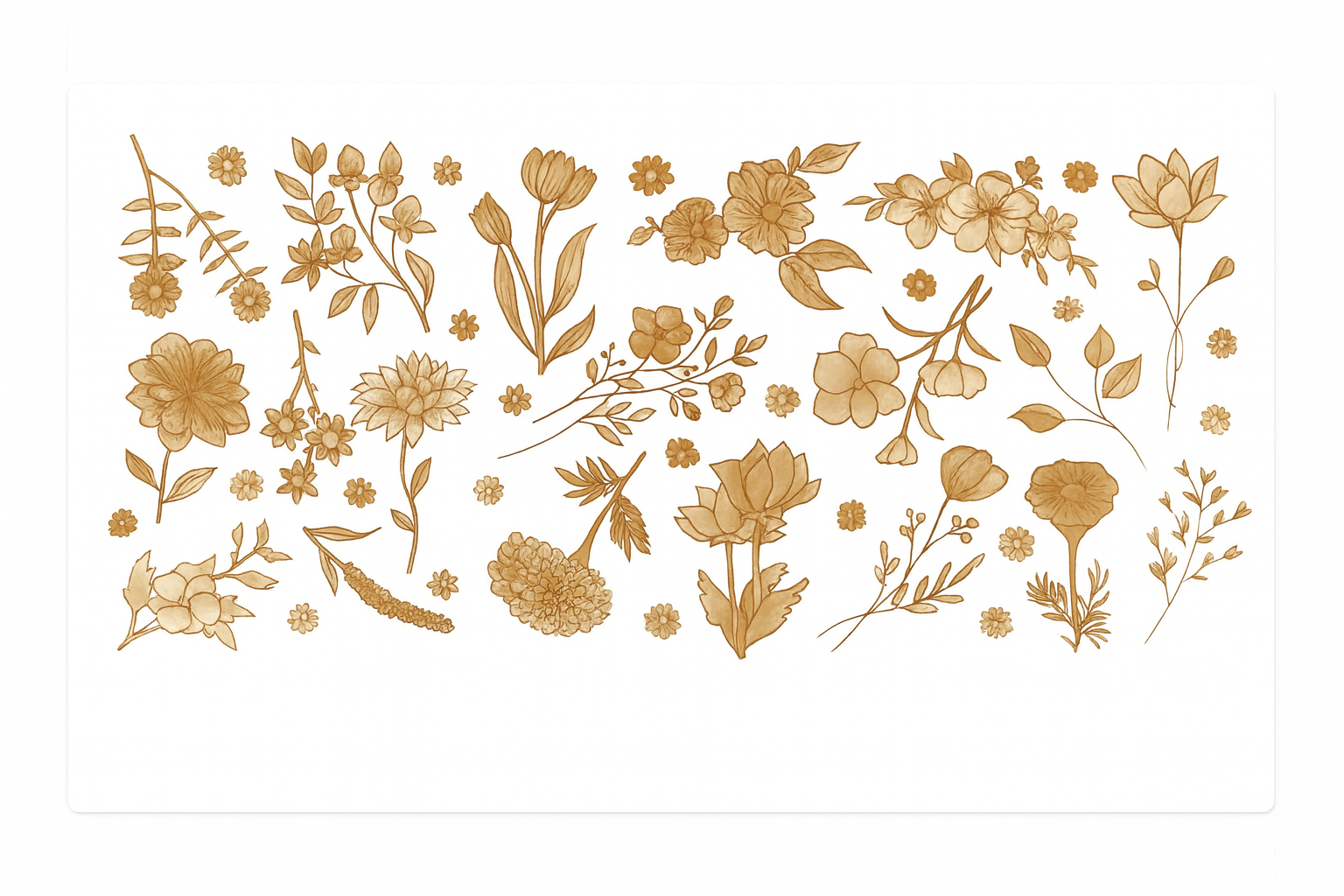 Brown Boho Flowers #FLR046