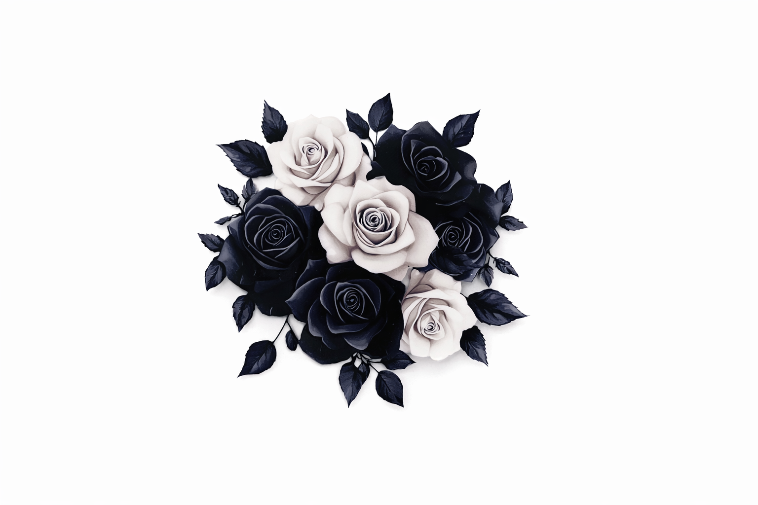 Black & White Roses #FLR014 - M