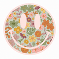 Floral Smiley Face Glitter Clear Film Screen Print Transfer CF-PA13