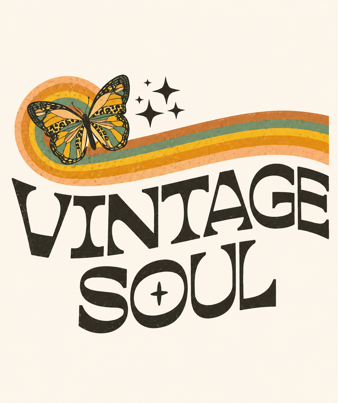 Vintage Soul Glitter Clear Film Screen Print Transfer CF-RV01