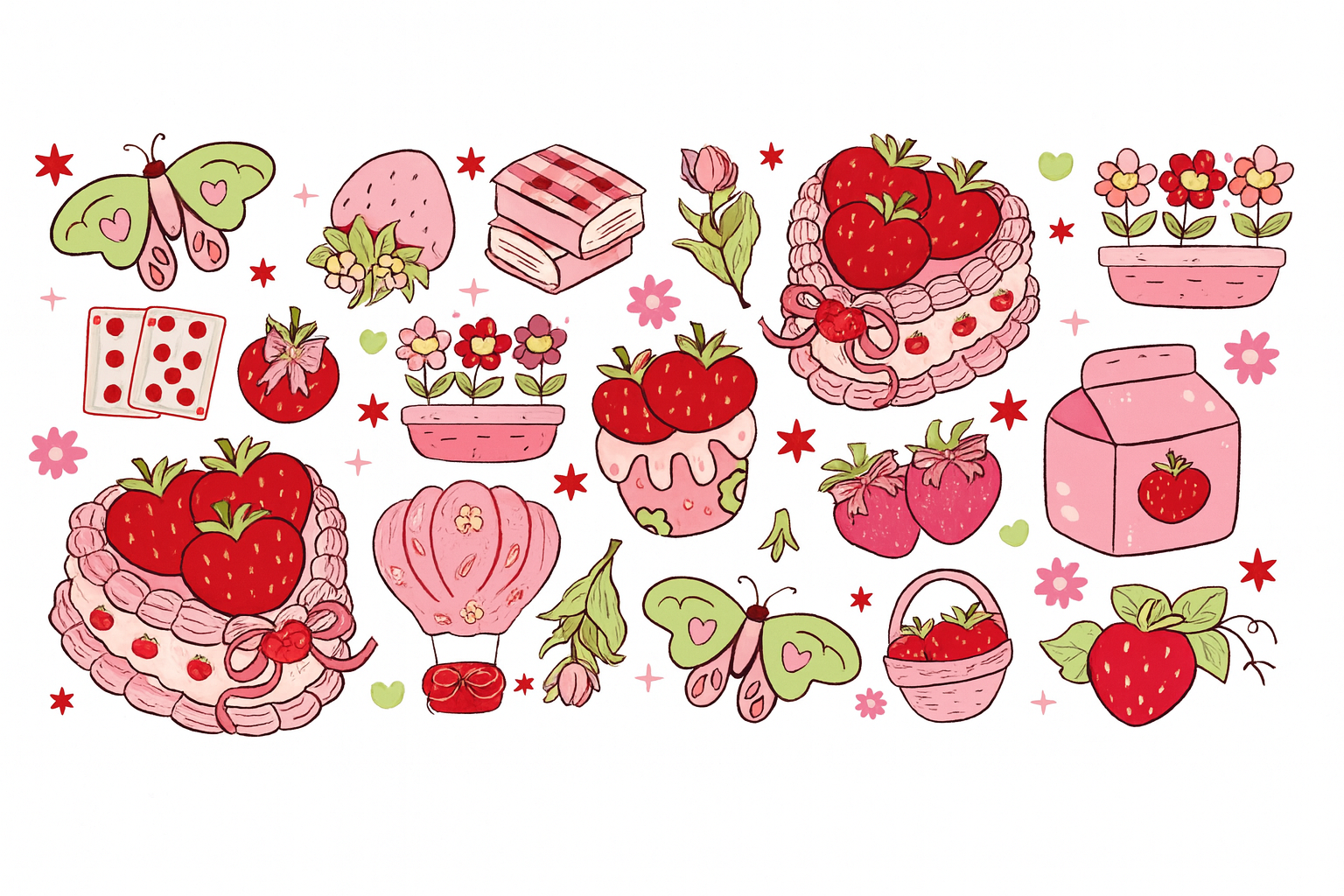 Pink Strawberry Desserts #FRU021