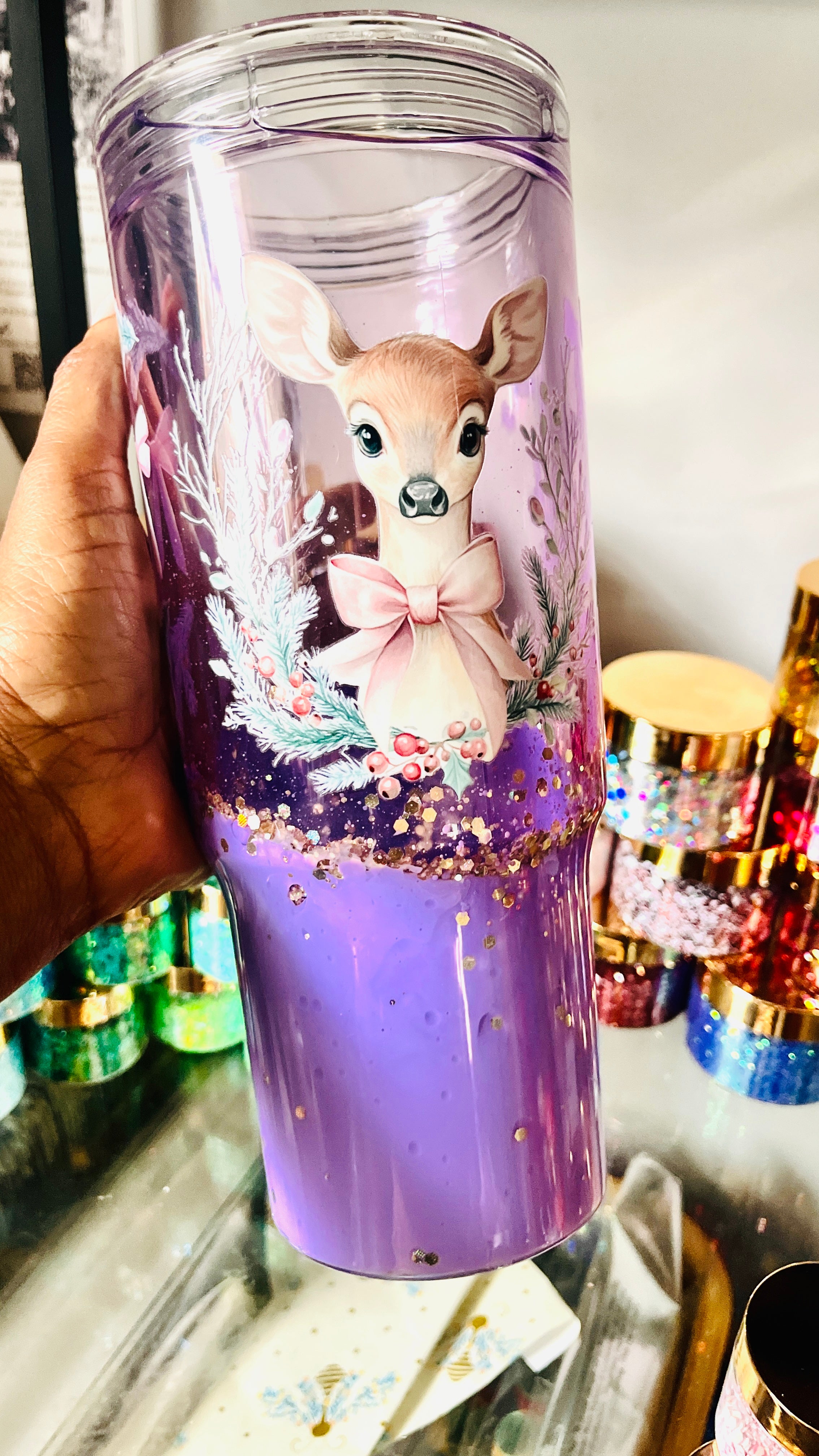 ORDER- Ready to Ship- Purple Deer 40z Tumbler