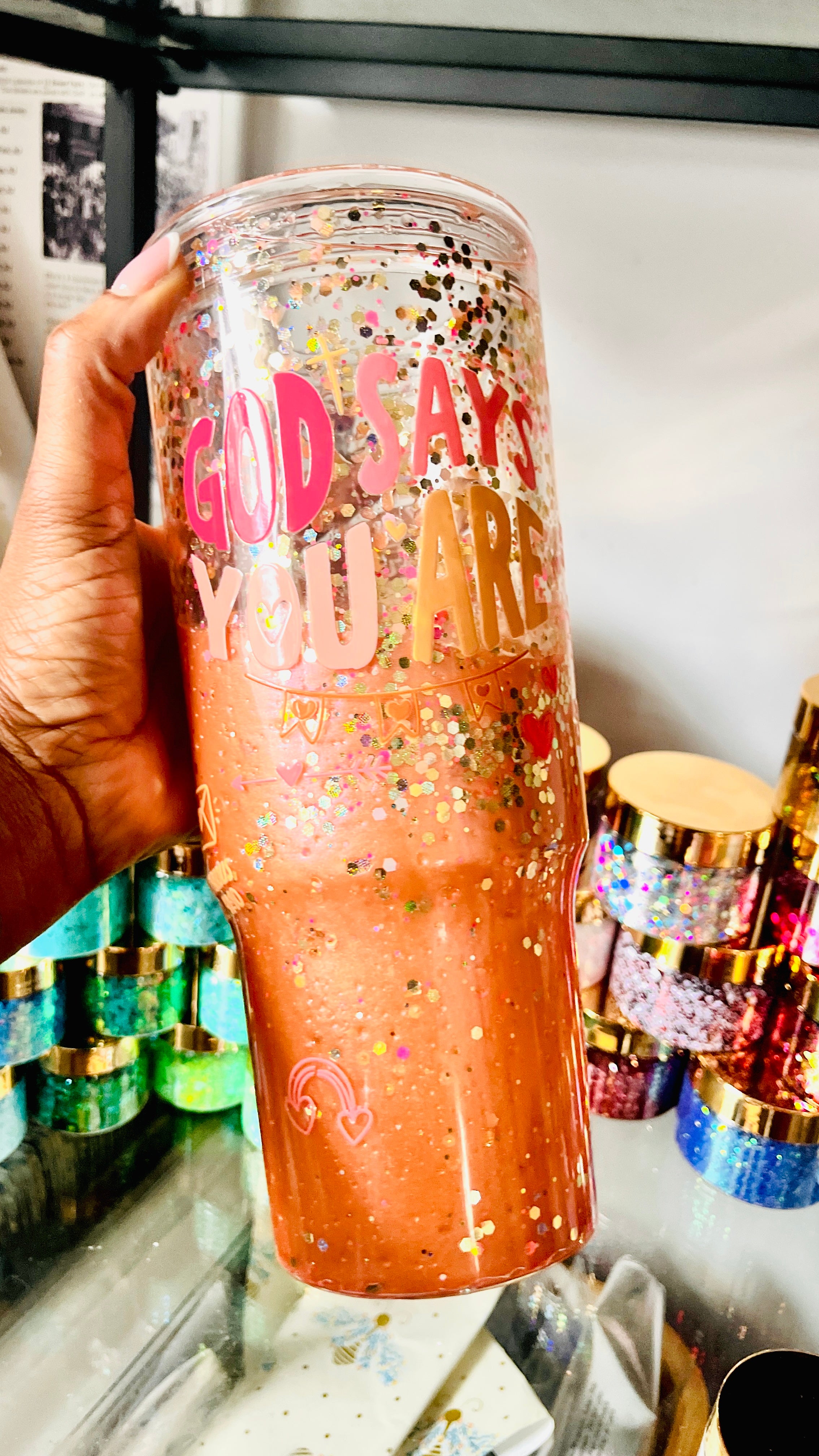 ORDER- Ready to Ship- God Says You Are 40z Tumbler