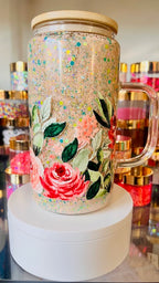 Floral Bliss Glass Tumbler - Ready to Ship