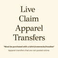 Live Claim Apparel Transfers