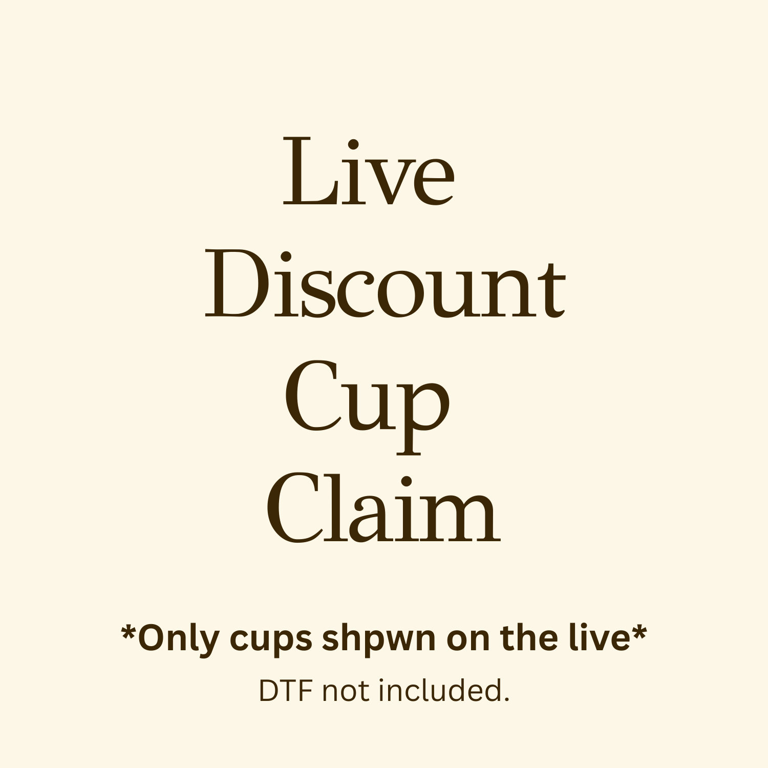 Live Discount Cup Claim