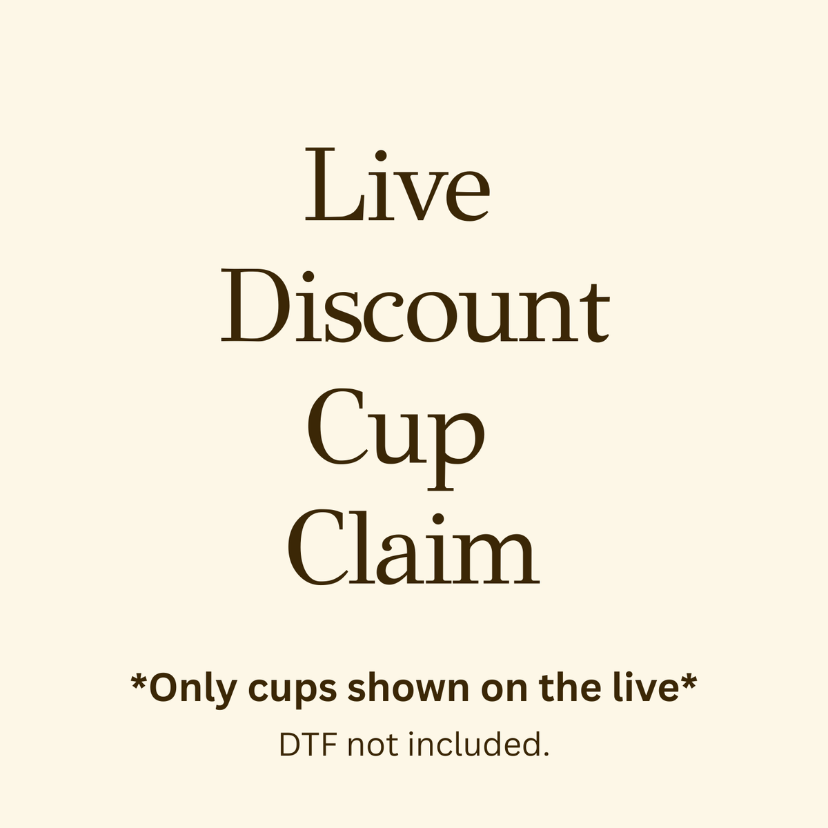 Live Discount Cup Claim