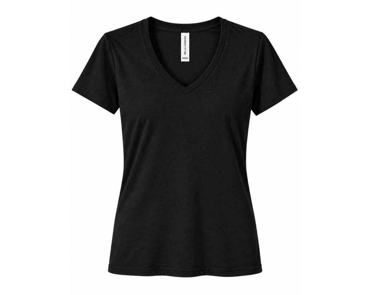 Women's Bella + Canvas Relaxed Jersey V-Neck Custom Graphic T-Shirt