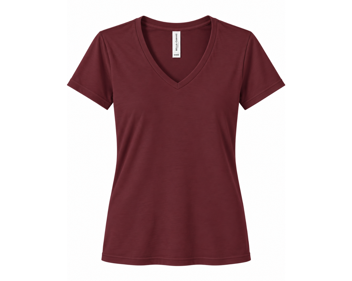 Women's Bella + Canvas Relaxed Jersey V-Neck Custom Graphic T-Shirt