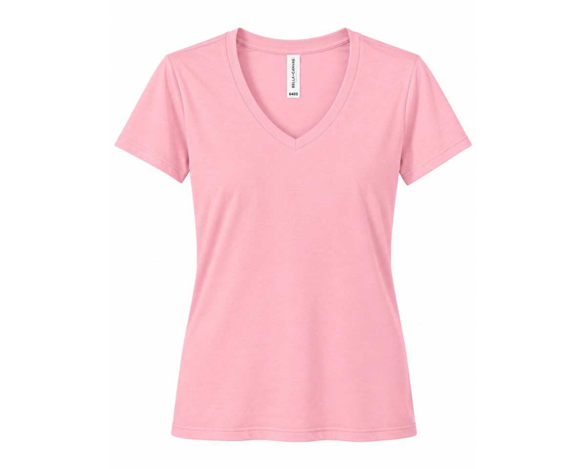 Women's Bella + Canvas Relaxed Jersey V-Neck Custom Graphic T-Shirt