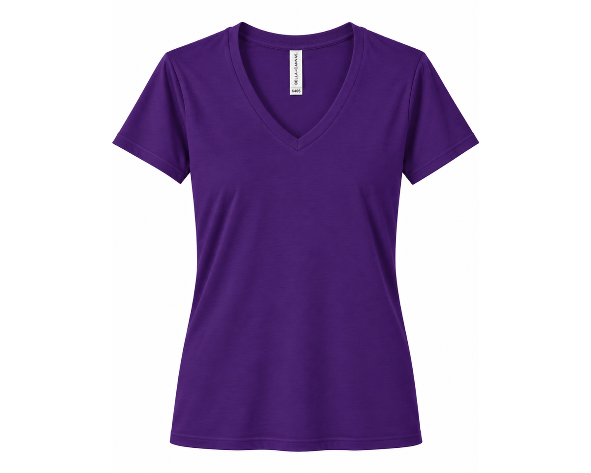 Women's Bella + Canvas Relaxed Jersey V-Neck Custom Graphic T-Shirt