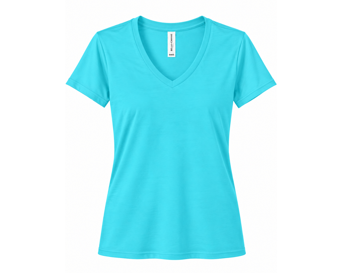 Women's Bella + Canvas Relaxed Jersey V-Neck Custom Graphic T-Shirt
